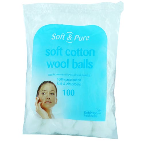 Robinson Soft Cotton Wool Balls 100's - Available at Alosra Online Supermarket