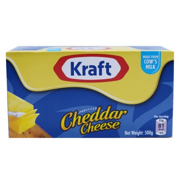 Kraft Cheddar Cheese Block 500g - Available at Alosra Online Supermarket