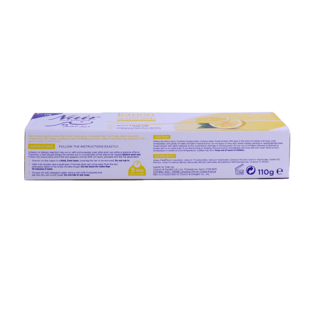 Nair Lemon Hair Remover Tube 110ml back image