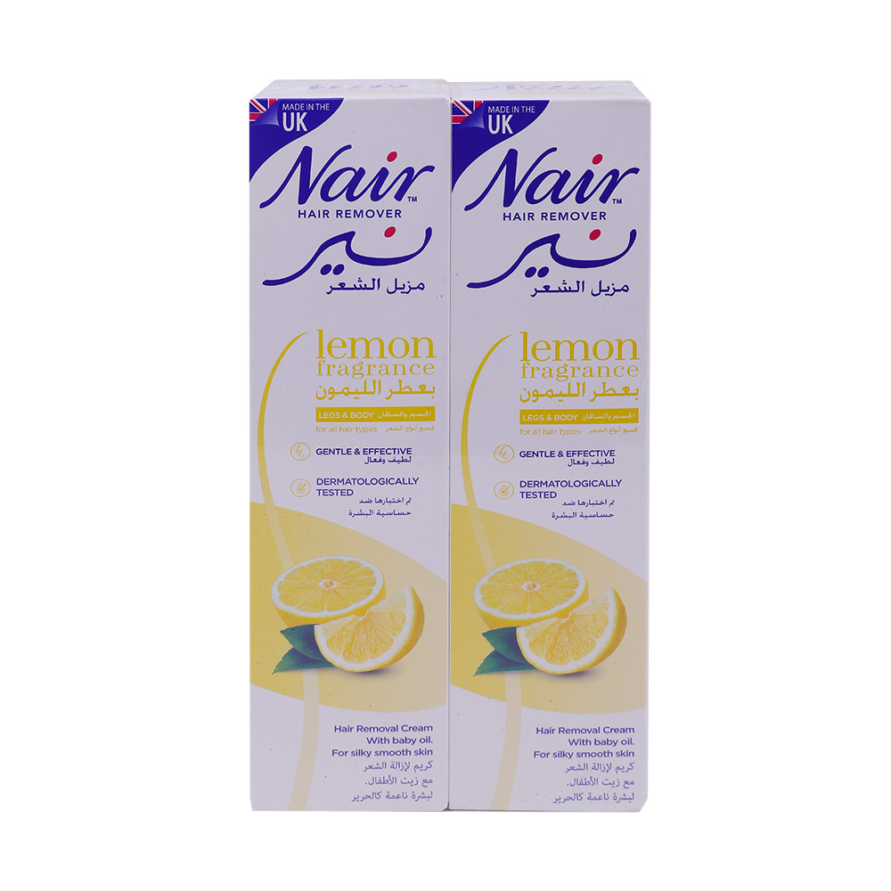 Nair Lemon Fragrance Legs & Body Hair Removal Cream 2x110ml [Special Offer]