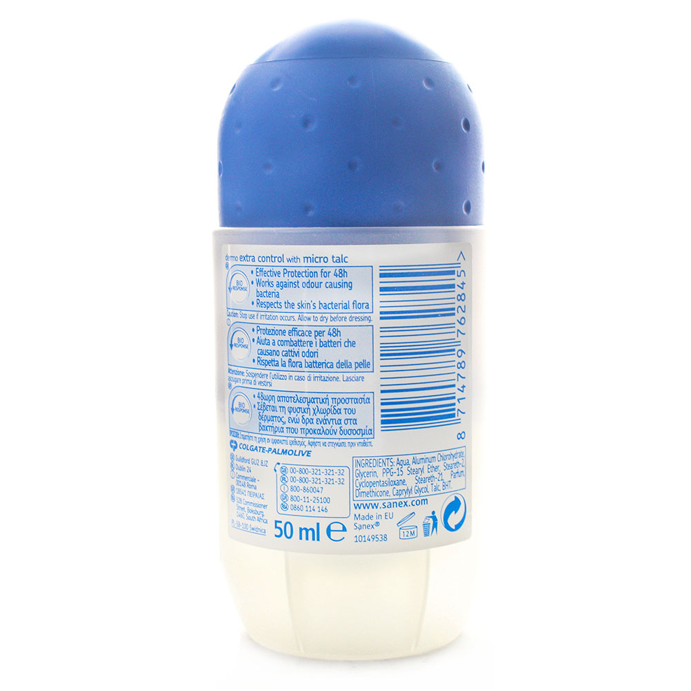 Sanex Extra Dry Deodorant Roll On 50ml back image
