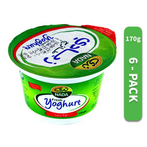 Nada Fresh Low Fat Yoghurt 170g [Pack of 6] - Available at Alosra Online Supermarket