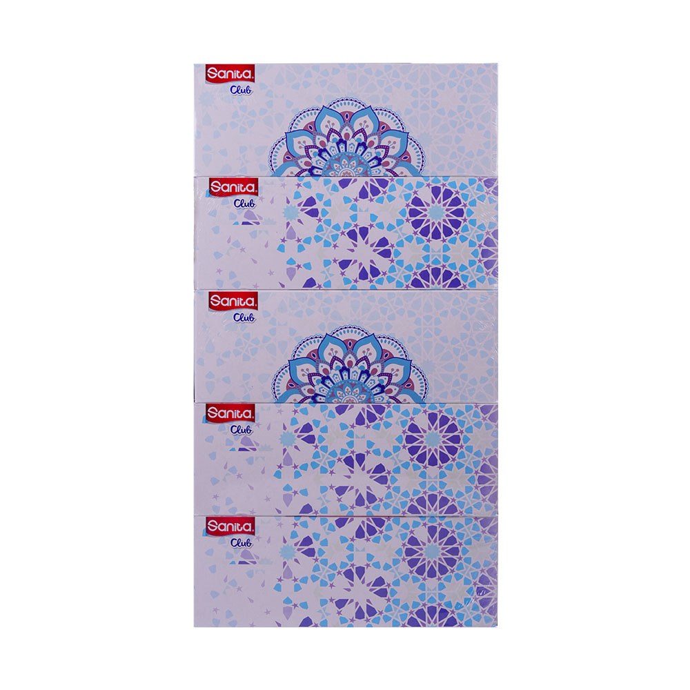 Sanita Club Facial Tissue 2 Ply [5 Pieces] back image