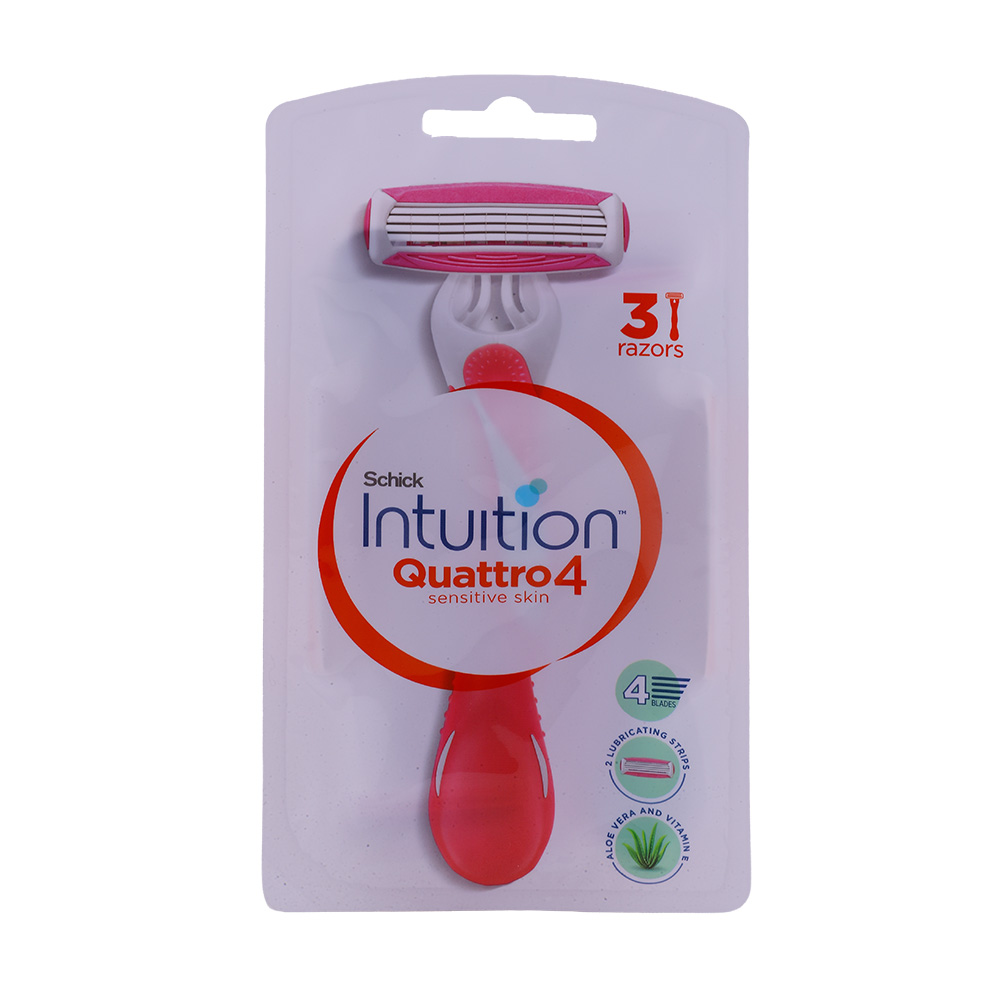 Schick Quattro Razor For Women 3's - Available at Alosra Online Supermarket