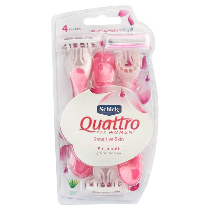 Schick Quattro Razor For Women 3's - Available at Alosra Online Supermarket
