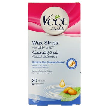 Veet Wax Strips Sensitive Skin 20's - Available at Alosra Online Supermarket