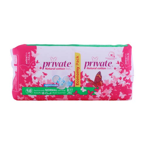 Private Normal Thin Butterfly Pads 18's - Available at Alosra Online Supermarket