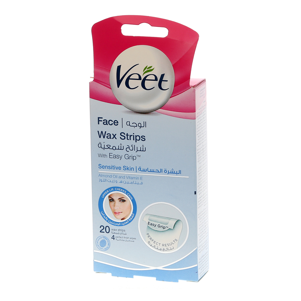 Veet Mini Wax Strips For Face 10's - Available at Alosra Online Supermarket