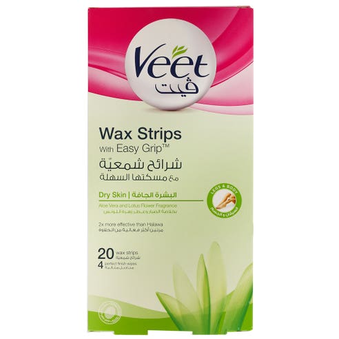 Veet Wax Strips Normal Skin 20's - Available at Alosra Online Supermarket