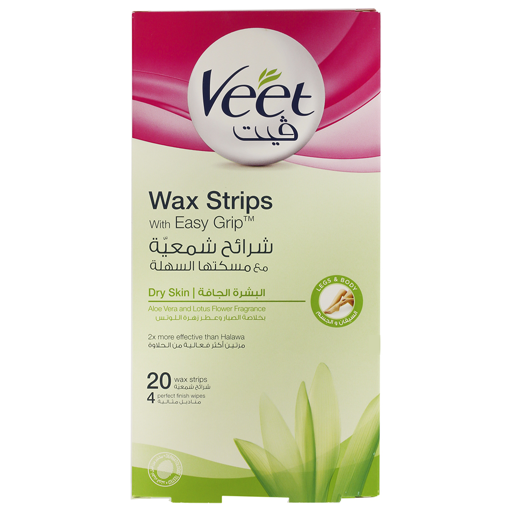 Veet Wax Strips Normal Skin 20's - Available at Alosra Online Supermarket