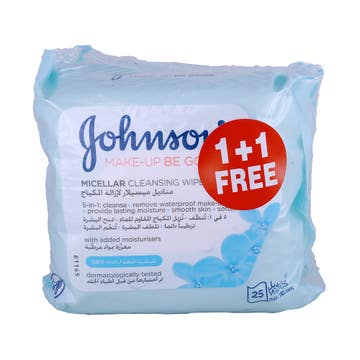 Johnson's Nourishing Dry Face Wipes 25's 1+1 Free [Special Offer] 