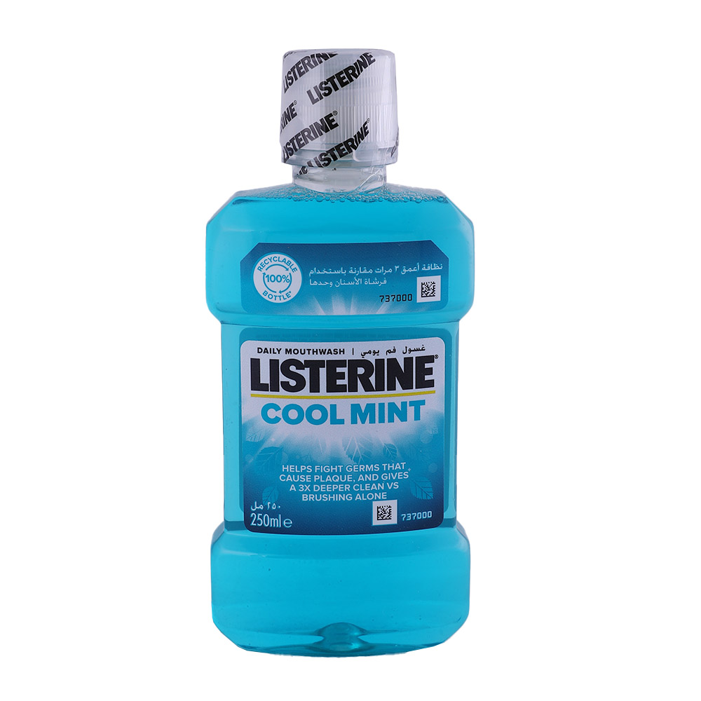 Listerine Cool Mint Mouthwash 250ml - Available at Alosra Online Supermarket