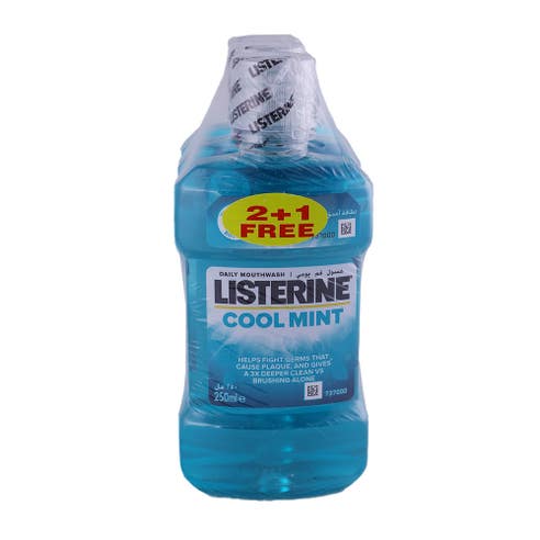 Listerine Cool Mint Mouthwash 3x250ml [Special Offer] - Available at Alosra Online Supermarket