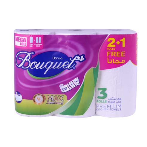 Sanita Bouquet Kitchen Towels 3x28cm [2+1 Free] [Special Offer] - Available at Alosra Online Supermarket