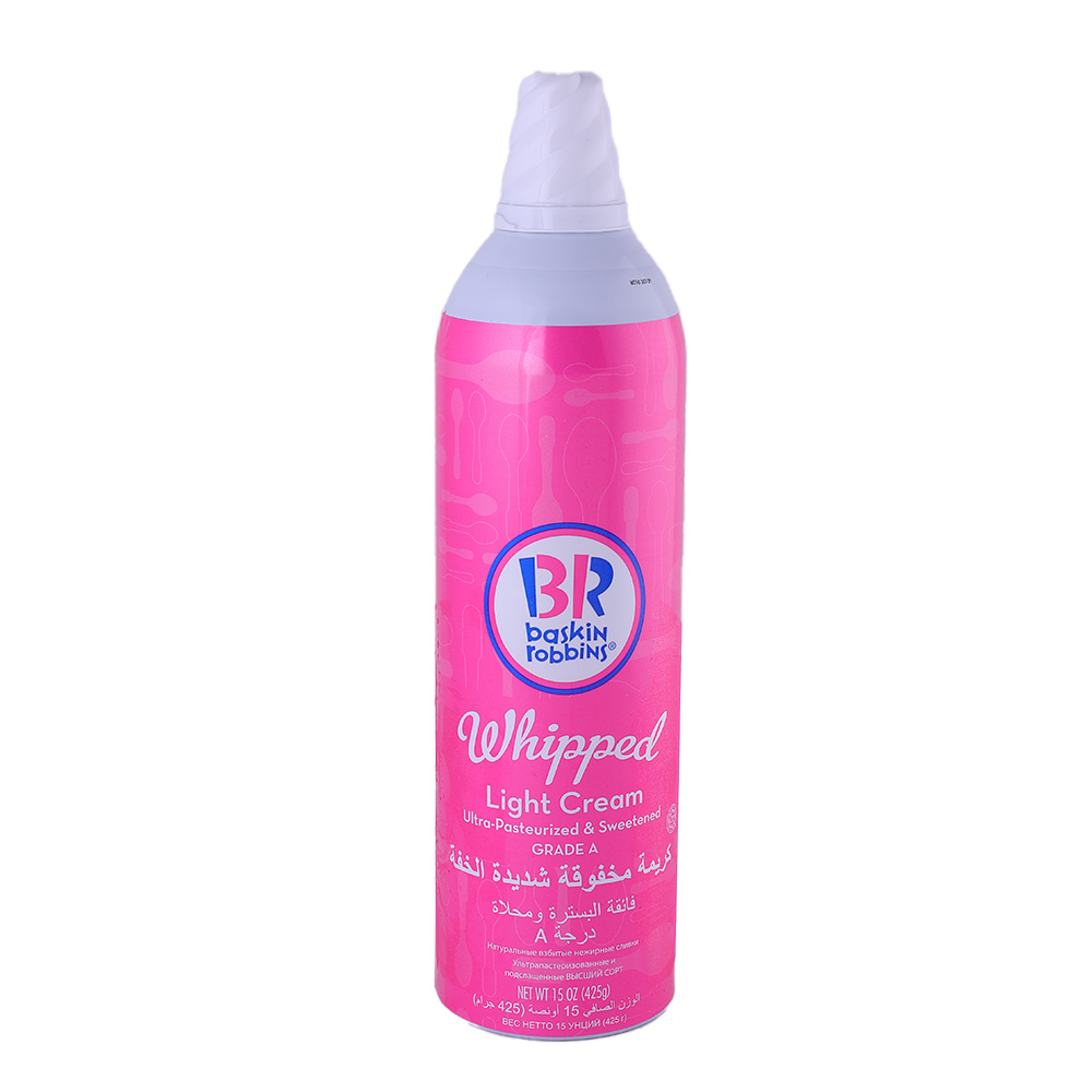 Baskin Robbins Sweetened Whipped Light Cream 425g - Available at Alosra Online Supermarket