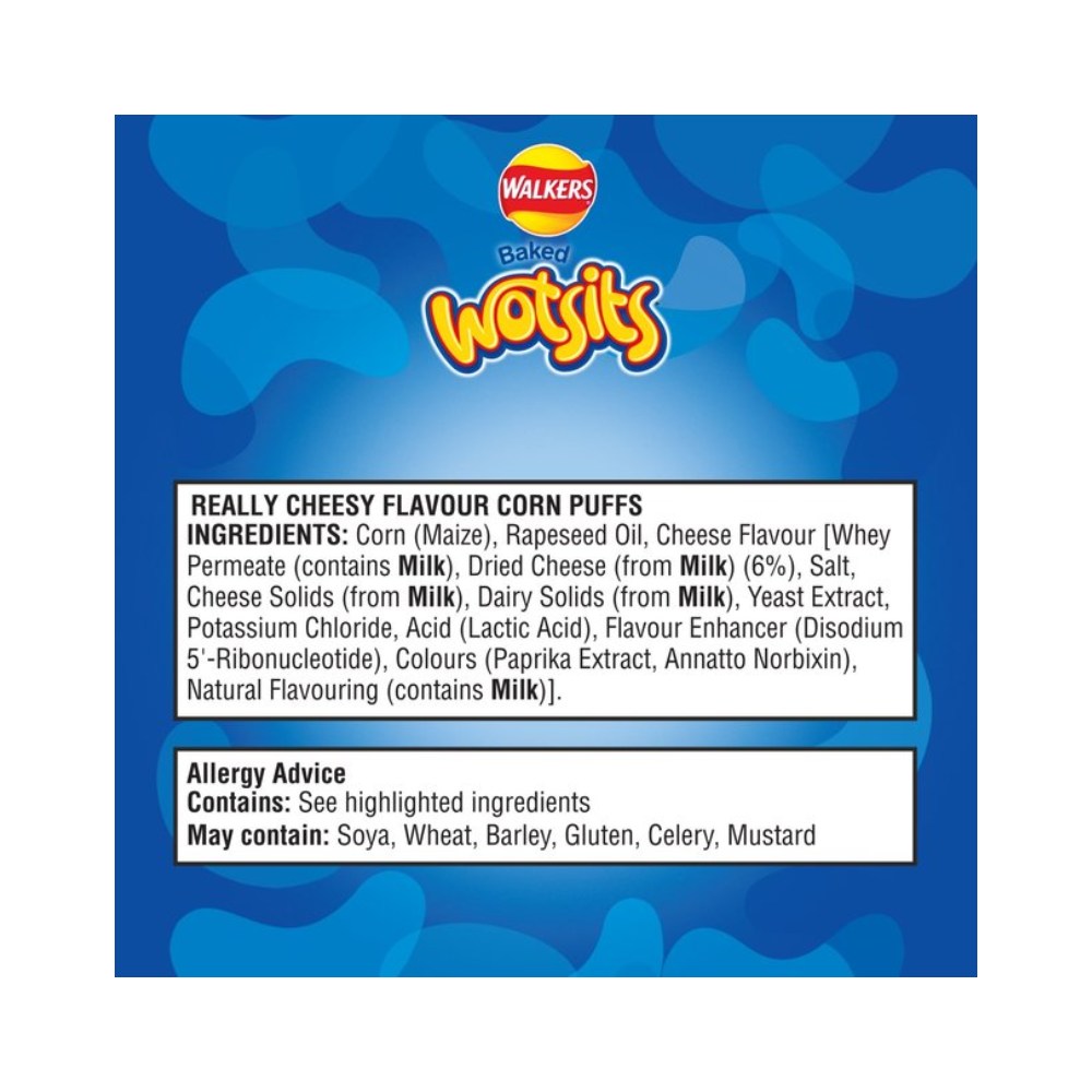 Walkers Baked Wotsits Cheesy Snacks 16.5g [6 Pack] back image