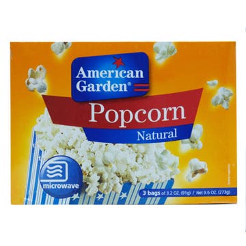 American Garden Natural Microwave Popcorn 272g - Available at Alosra Online Supermarket