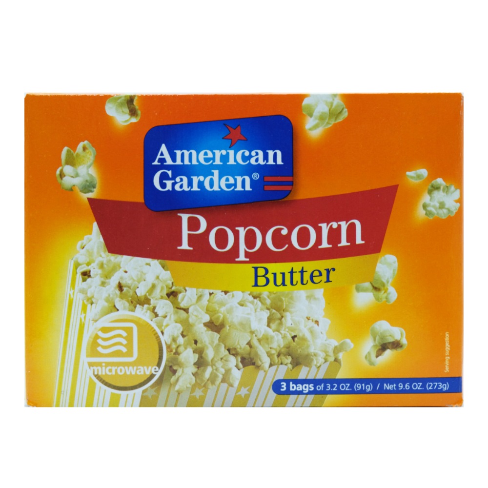 American Garden Butter Microwave Popcorn 273g - Available at Alosra Online Supermarket