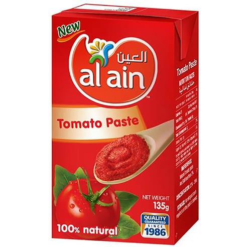 Al Ain Tomato Paste Tetra Pack 135g - Available at Alosra Online Supermarket