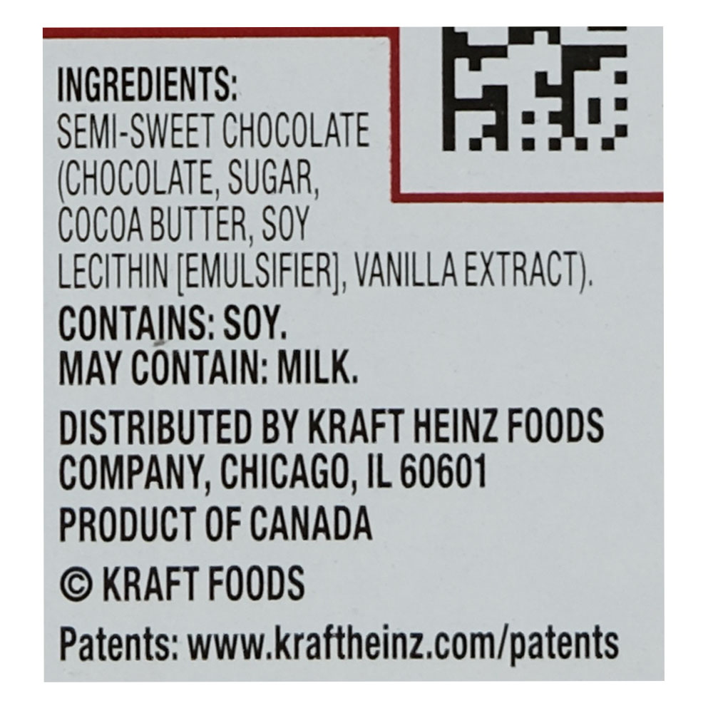 Baker's Semi-Sweet Chocolate Bar 113g back image