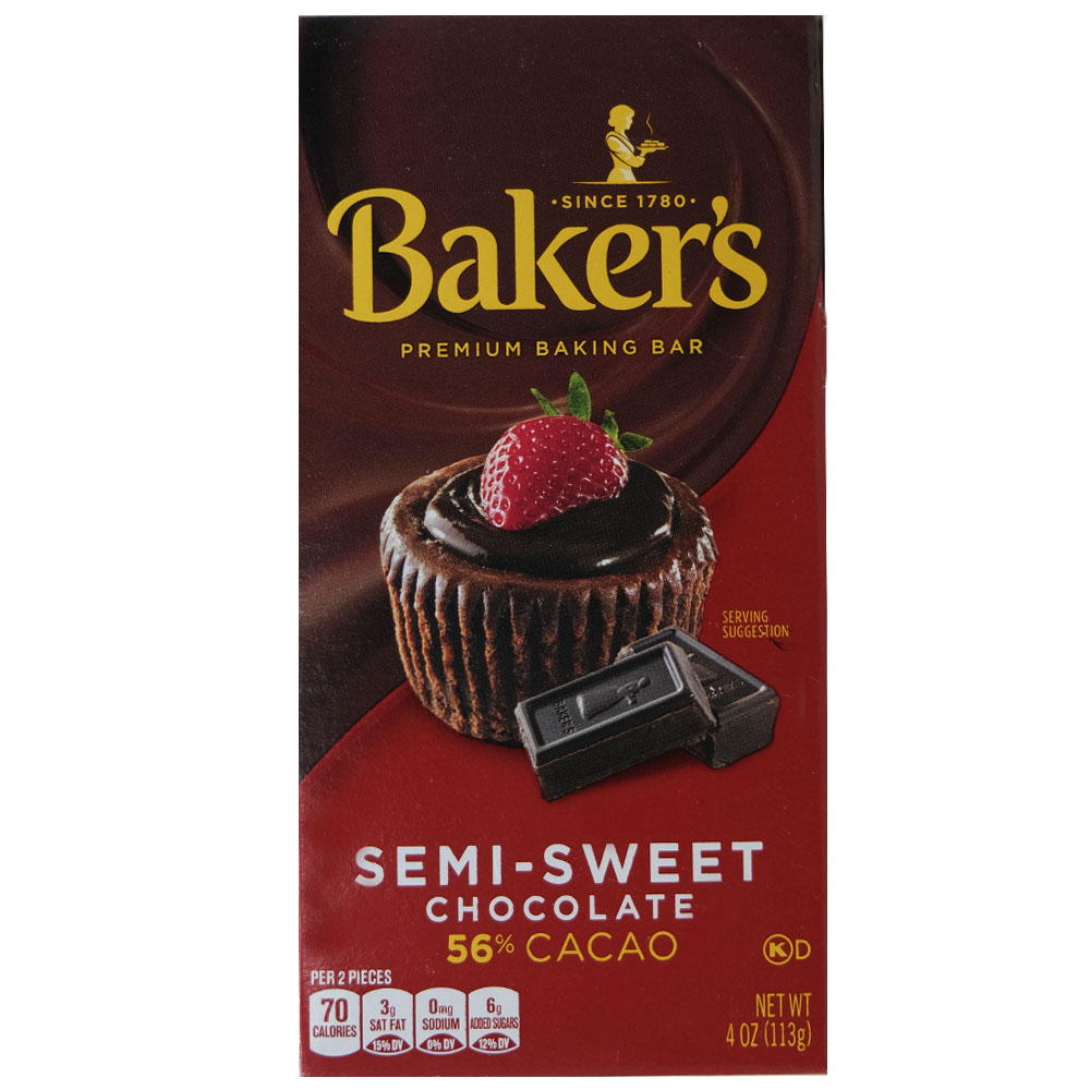 Baker's Semi-Sweet Chocolate Bar 113g - Available at Alosra Online Supermarket