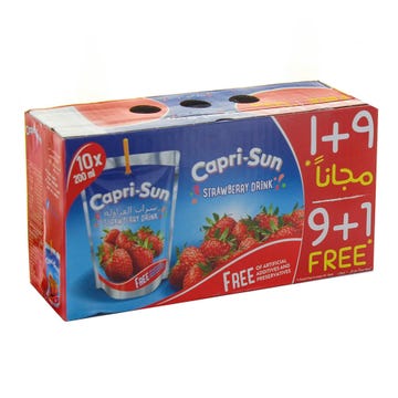 Capri Sun Strawberry Drink 200ml [10 Pack] - Available at Alosra Online Supermarket
