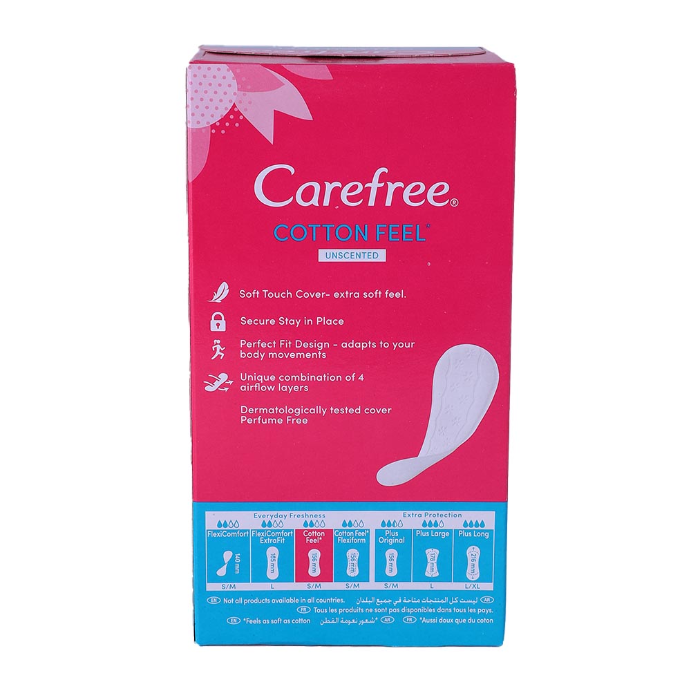 Carefree Cotton Feel Unscented Pantyliner 34's back image