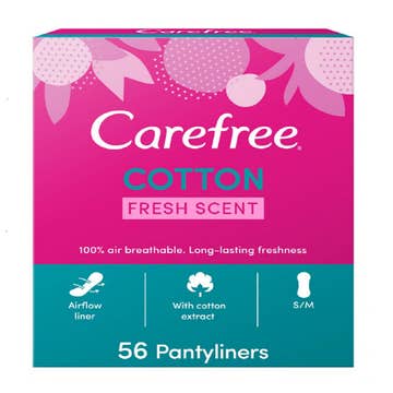 Carefree Cotton Fresh Scent Pantyliner 56's - Available at Alosra Online Supermarket