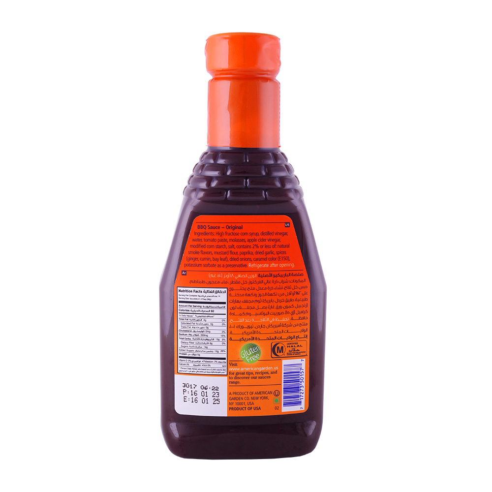 American Garden Original Barbecue Sauce 18oz back image