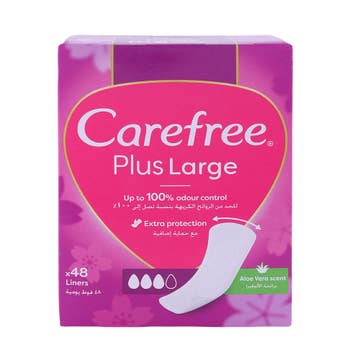 Carefree Plus Large Aloe Sanitary Pads 48's - Available at Alosra Online Supermarket