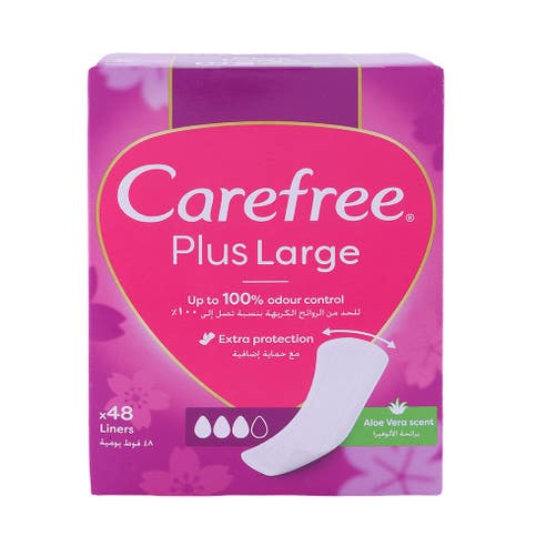 Carefree Plus Large Aloe Sanitary Pads 48's - Available at Alosra Online Supermarket