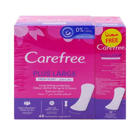 Carefree Plus Large Fresh Scent 48's + 20's Free [Special Offer] - Available at Alosra Online Supermarket