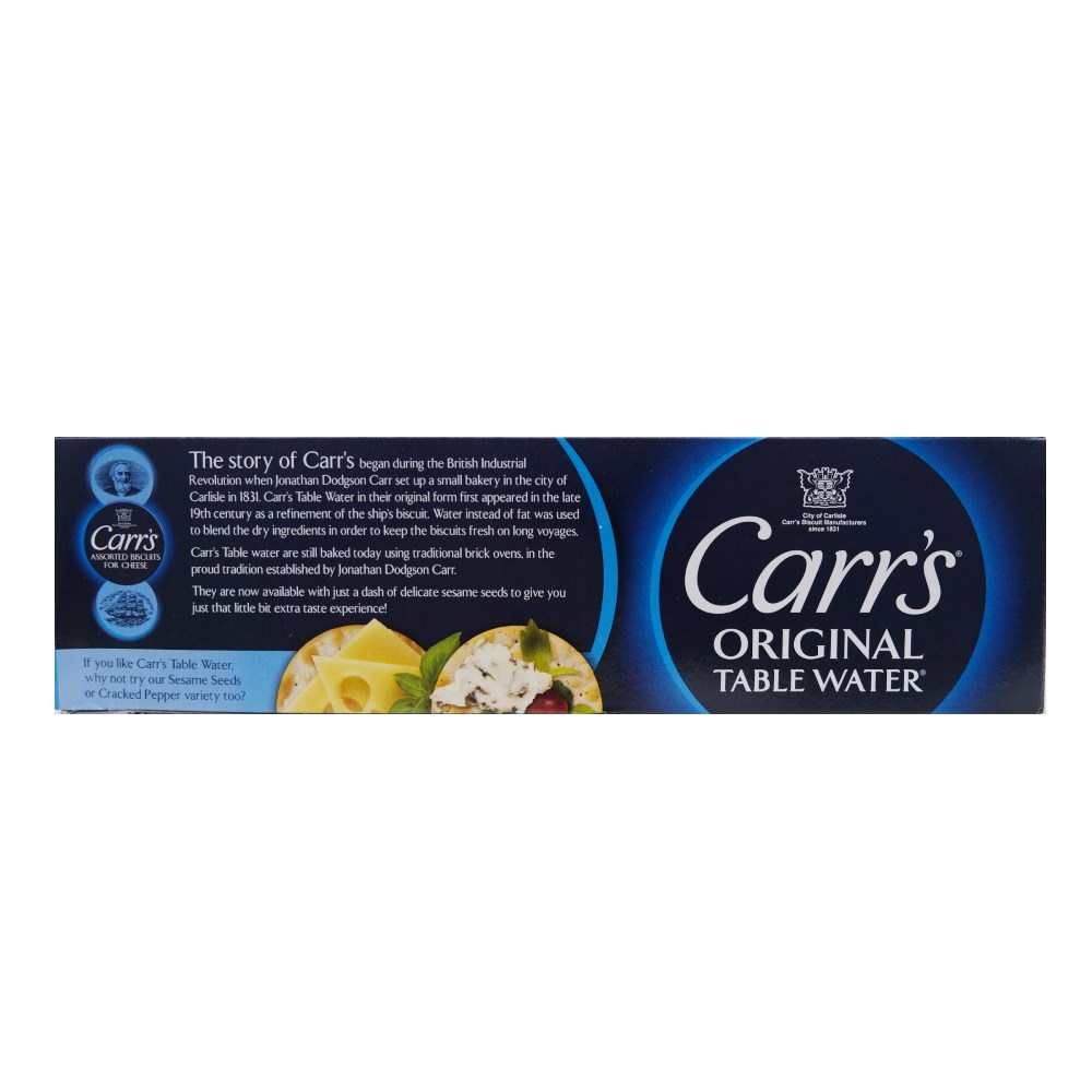 Carr's Original Table Water Biscuits 125g back image