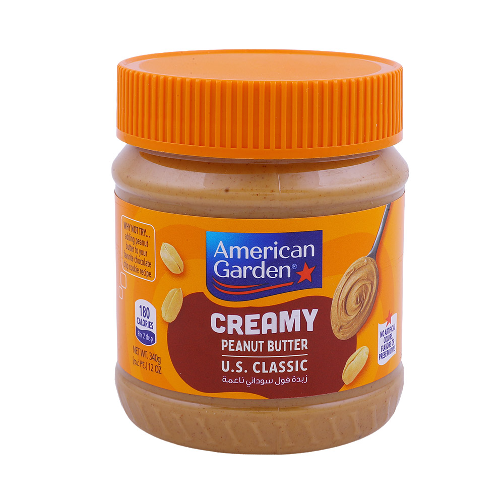 American Garden Creamy Peanut Butter 12oz - Available at Alosra Online Supermarket