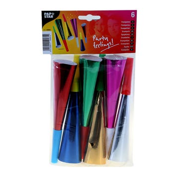 Pap Star Party Trumpets [19461] 18cm 6's - Available at Alosra Online Supermarket