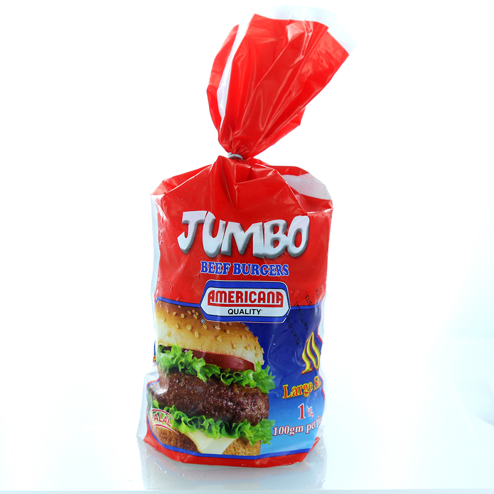 Americana Jumbo Beef Burgers 1Kg - Available at Alosra Online Supermarket