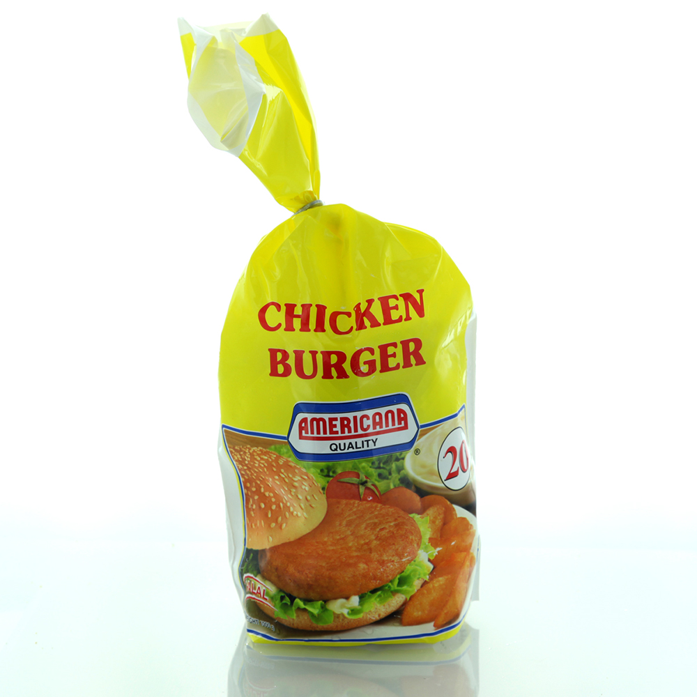 Americana Chicken Burger Unbreaded 1Kg 20's - Available at Alosra Online Supermarket