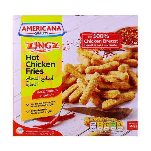 Americana Hot Chicken Fries 400g - Available at Alosra Online Supermarket