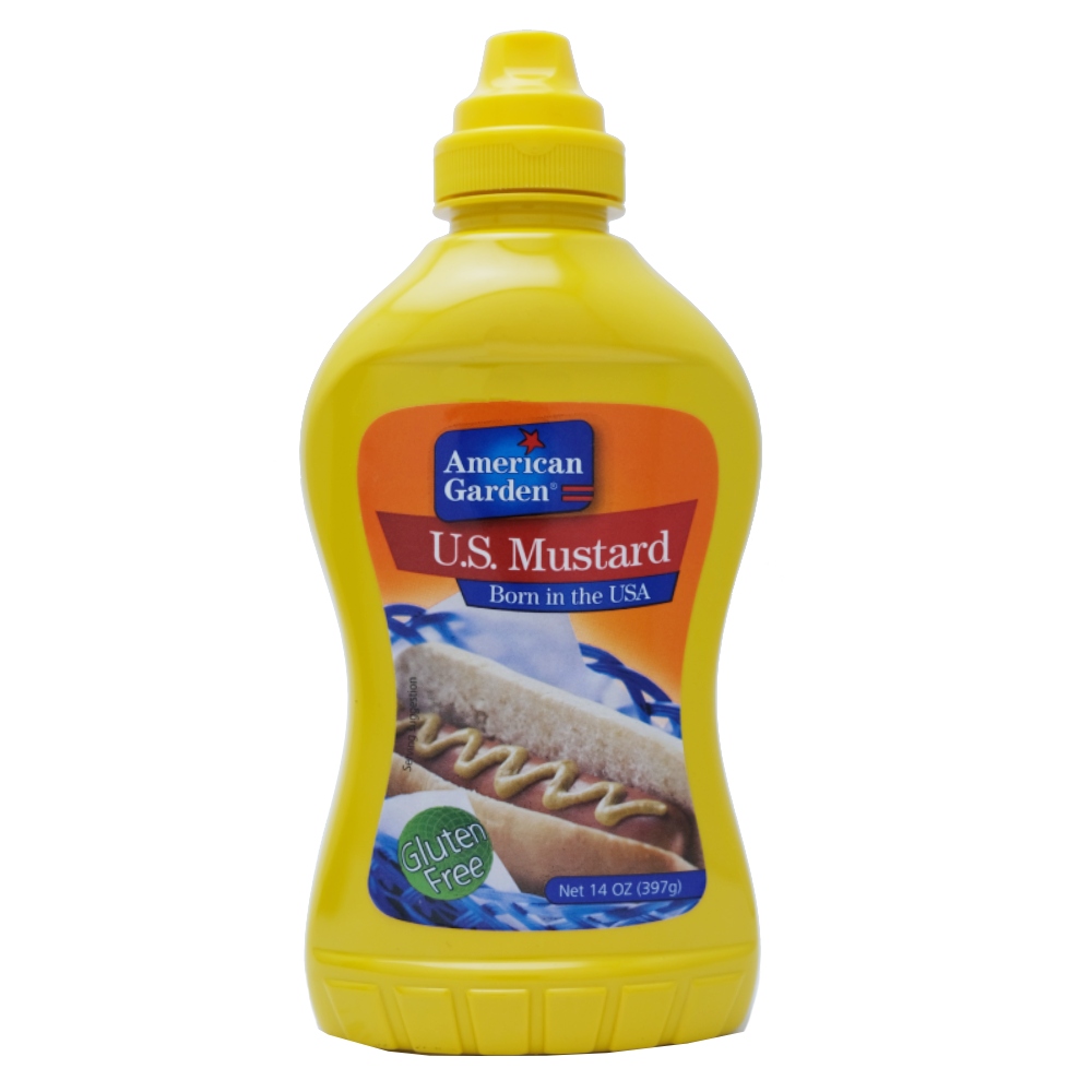 American Garden U.S. Mustard 14oz - Available at Alosra Online Supermarket