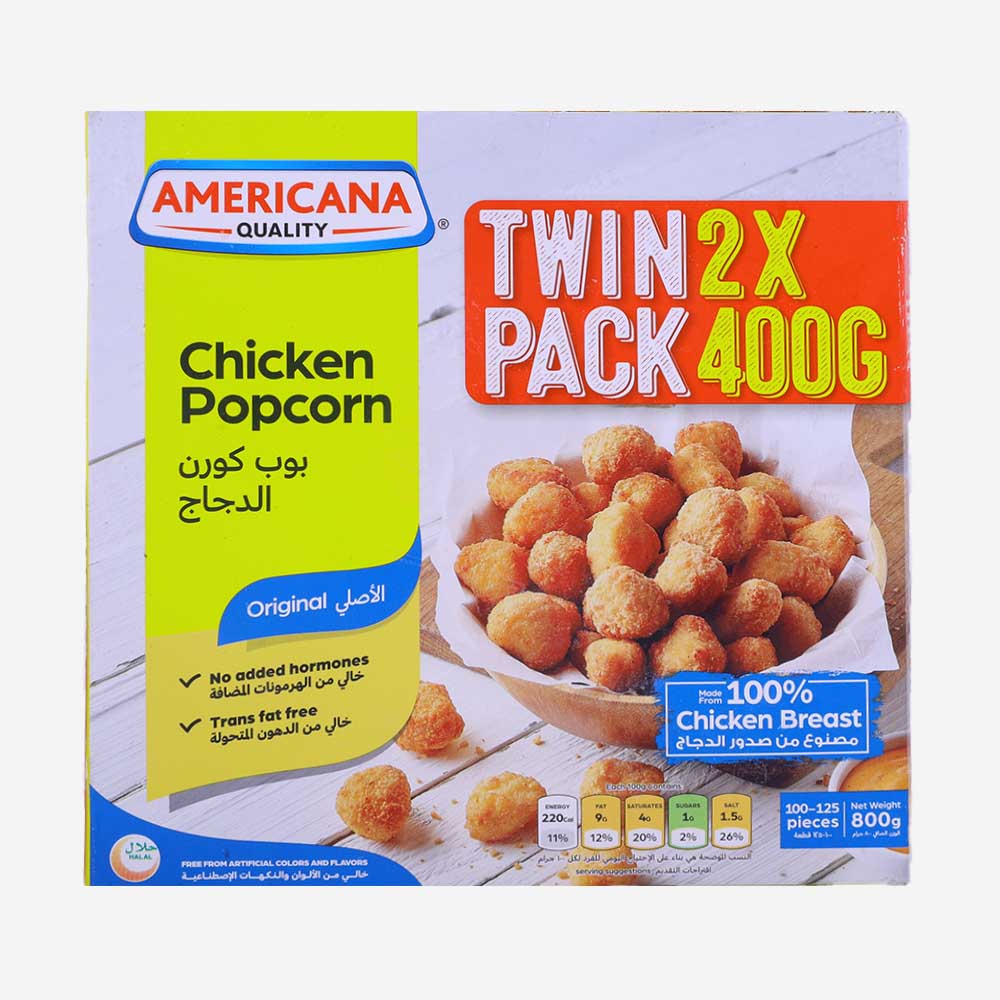 Americana Chicken Popcorn 2x400g [Special Offer] - Available at Alosra Online Supermarket