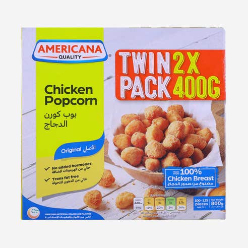 Americana Chicken Popcorn 2x400g [Special Offer] - Available at Alosra Online Supermarket