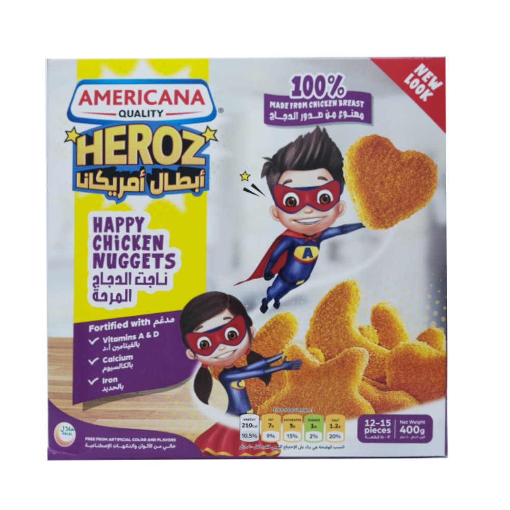 Americana Crazy Chicken Nuggets 400g - Available at Alosra Online Supermarket
