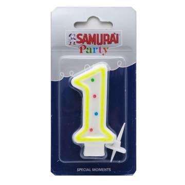 Samurai 791 Birthday Candles No.1 Blister [Packet] - Available at Alosra Online Supermarket