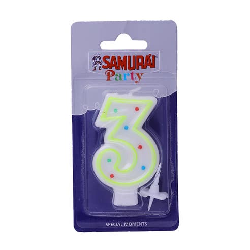 Samurai Birthday Candles No.3 Blister Pack - Available at Alosra Online Supermarket
