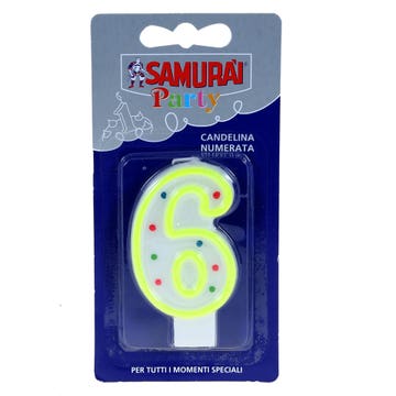 Samurai Birthday Candles No.6 Blister Pack - Available at Alosra Online Supermarket