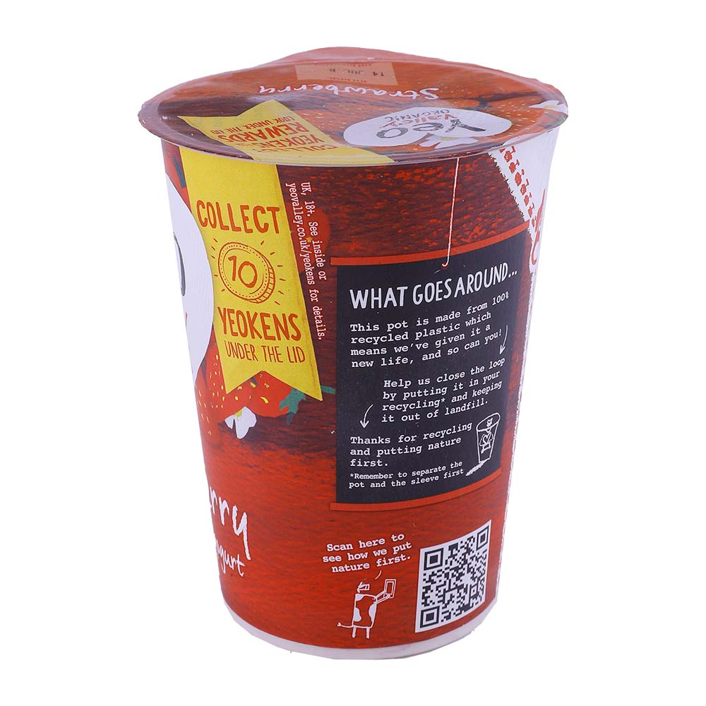 Yeo Valley Organic Strawberry Yogurt 450g right side image