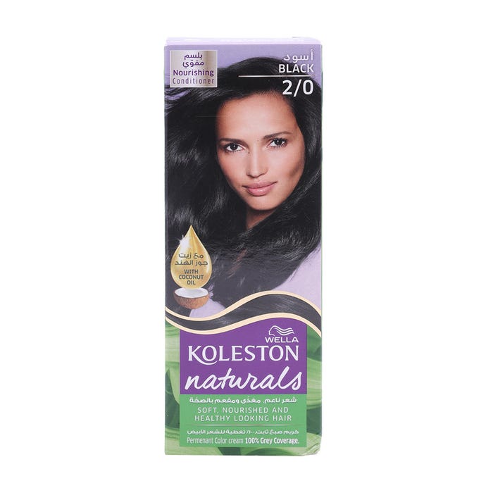 Wella Koleston Naturals Hair Color 2/0 Black - Available at Alosra Online Supermarket