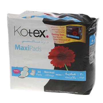 Kotex Maxi Pads Normal With Wings 30's - Available at Alosra Online Supermarket