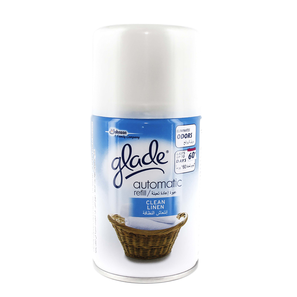 Glade Automatic Spray Refill Clean Linen 175ml - Available at Alosra Online Supermarket