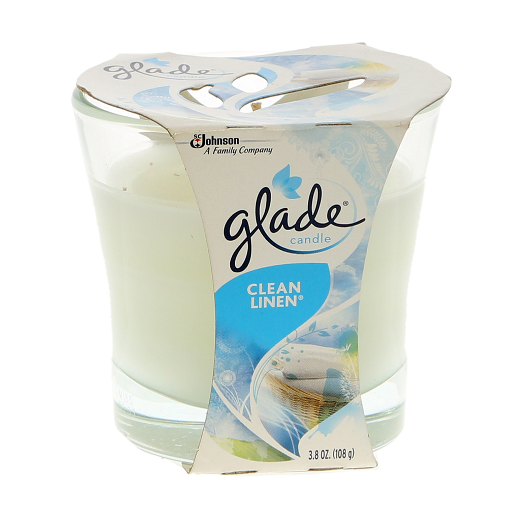 Glade Candle Clean Linen 108g - Available at Alosra Online Supermarket
